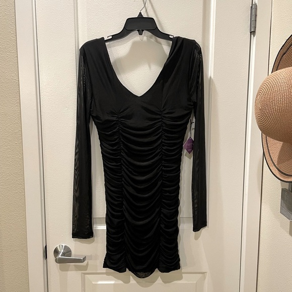 NEW…FOREVER 21 Party Collection Ruched Mesh Dress - Picture 4 of 5